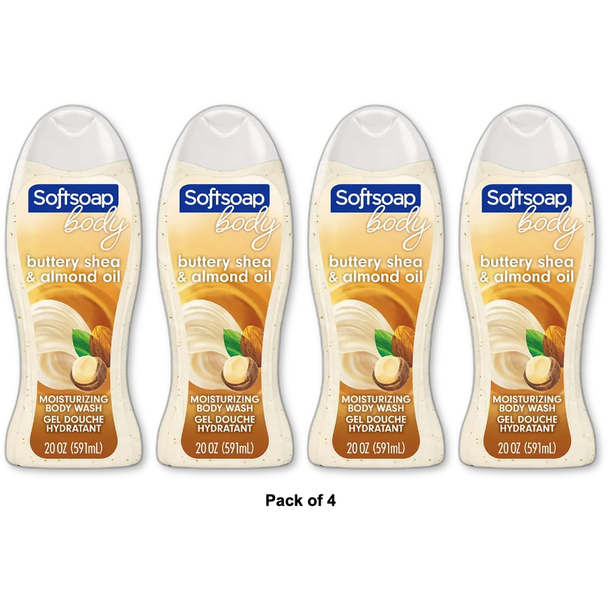 Softsoap Moisturizing Body Wash Shea And Almond Oil 20Oz (Pack of 4)