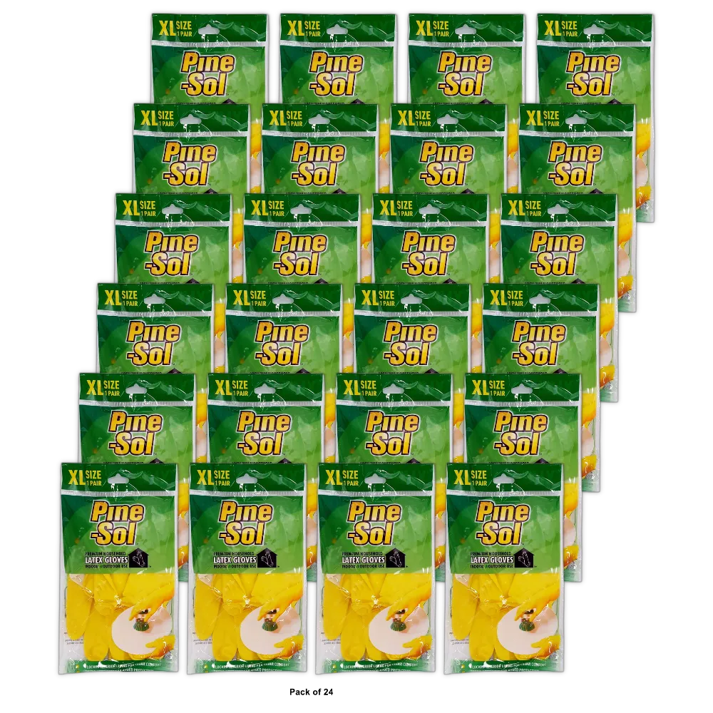 Pine-Sol Premium HouseHold Latex Gloves XL Size 1 Pair 1.6Oz (Pack of 24)