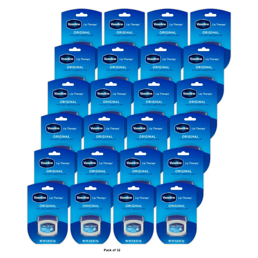 Vaseline Lip Therapy Original Soothing Lip Balm- 0.25Oz (Pack Of 32)