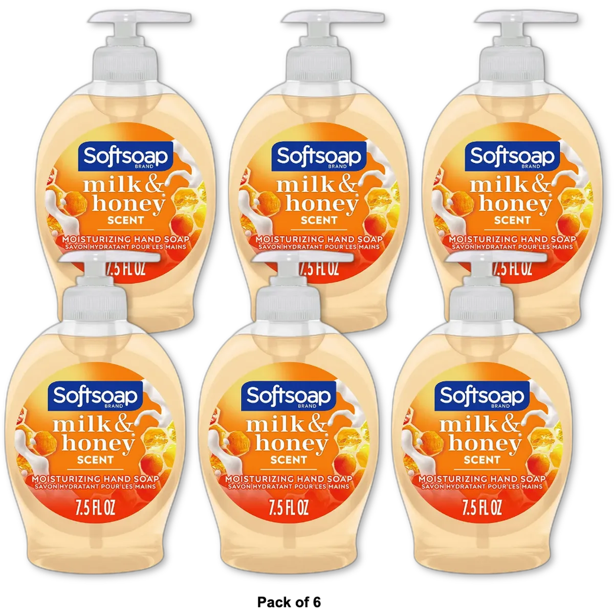 Softsoap Moisturizing Liquid Hand Soap Milk Protein and Honey 7.5Oz (Pack of 6)