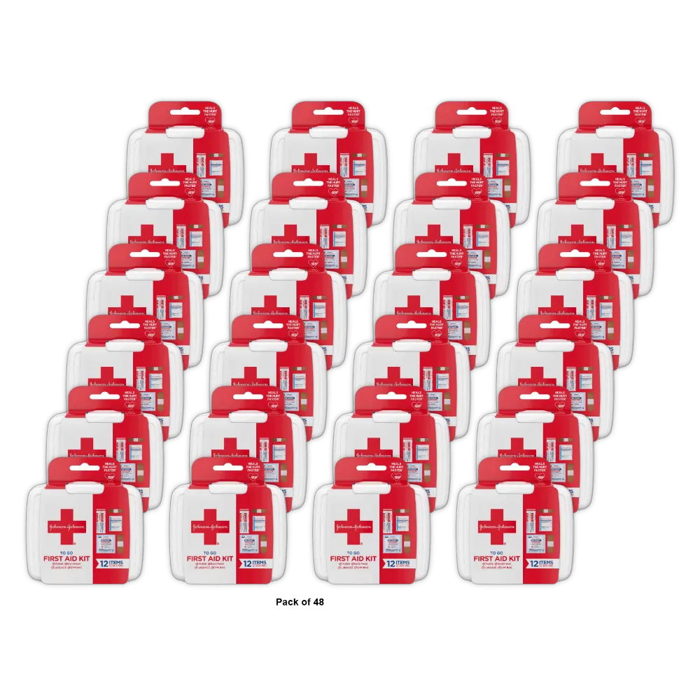Johnson And Johnson Mini First Aid To Go Kit 1.6Oz (Pack of 48)