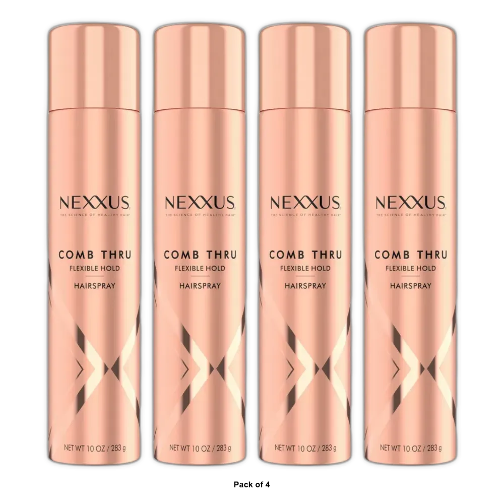 Nexxus Comb Thru Natural Hold Design And Finishing Mist Hair Spray 10Oz (Pack of 4)