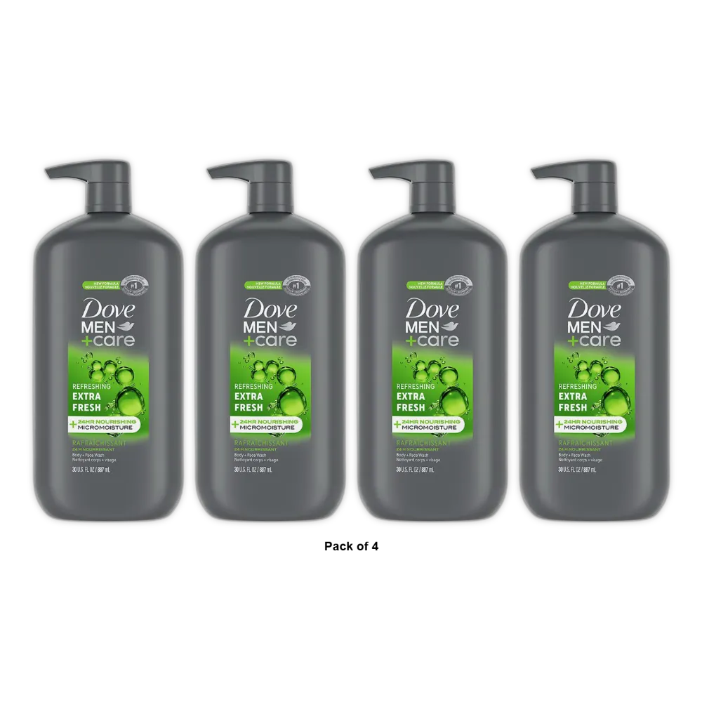 Dove Men And Care Extra Fresh Body Wash 30Oz (Pack of 4)