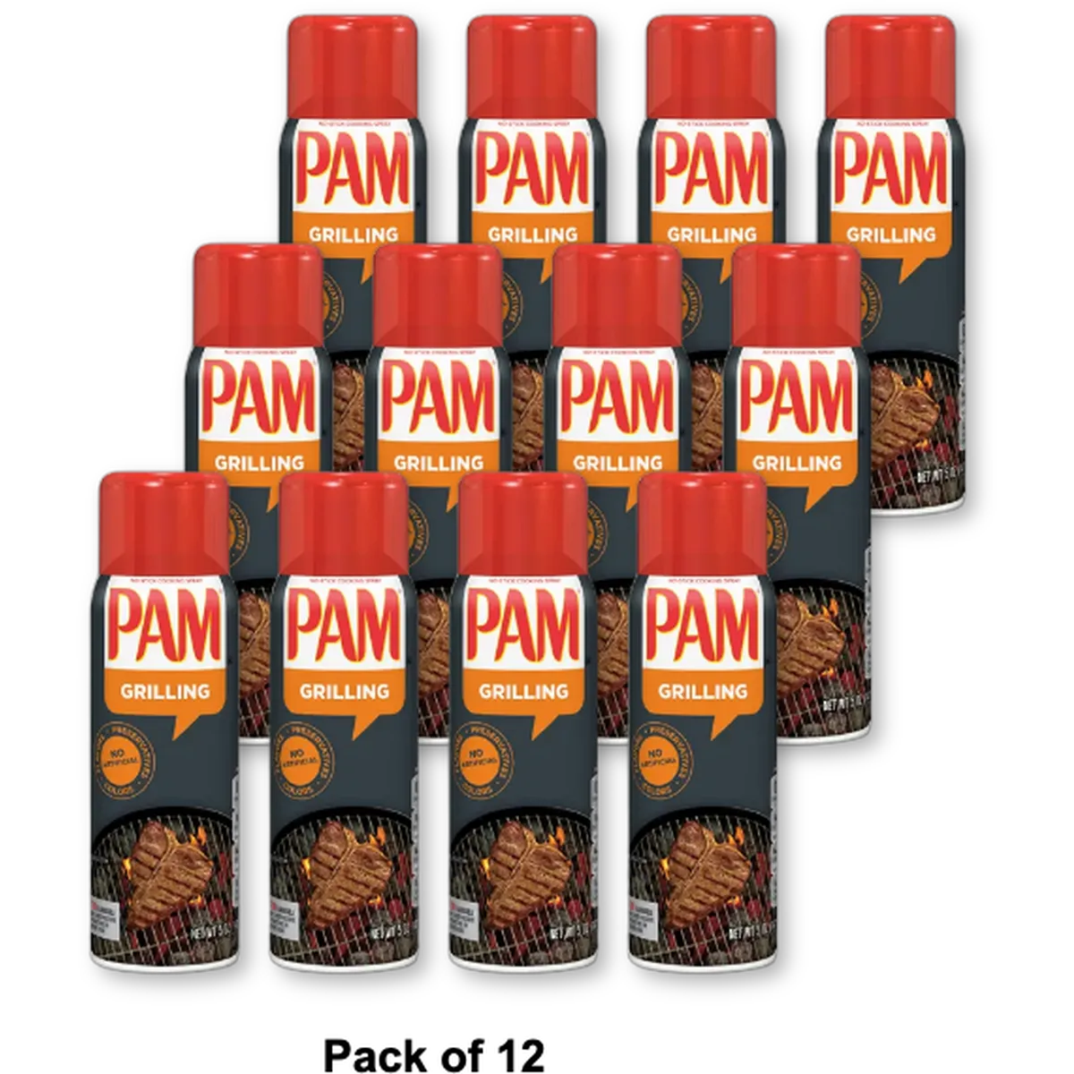Pam Cooking Spray for Grilling 5Oz (Pack of 12)