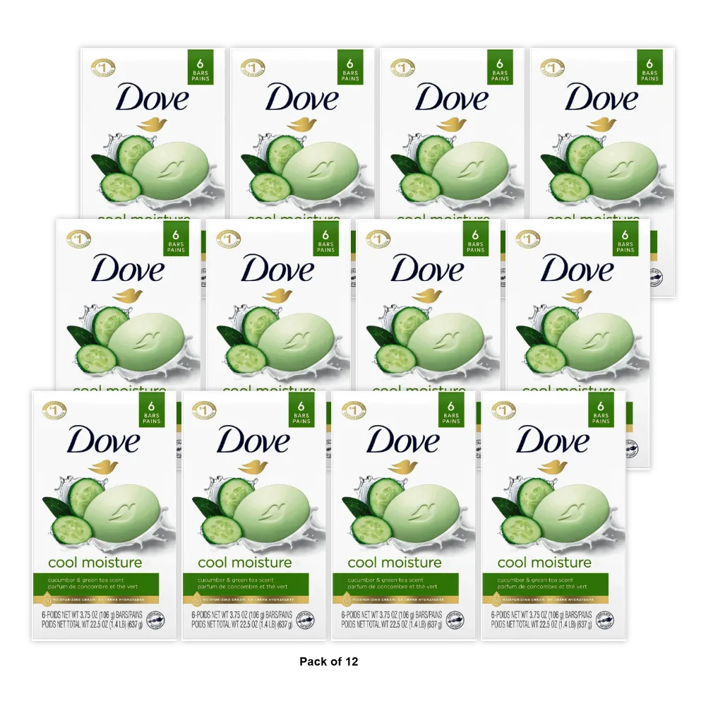 Dove Go Fresh Cool Moisture Beauty Bath Bar 6 Ea 3.75Oz (Pack of 12)