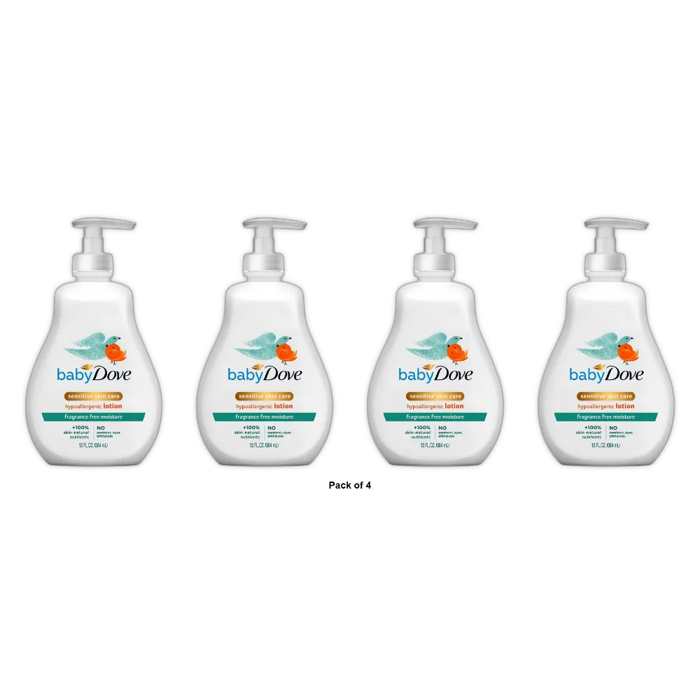Dove Baby Sensitive Moisture Lotion Fragrance Free 13Oz (Pack of 4)