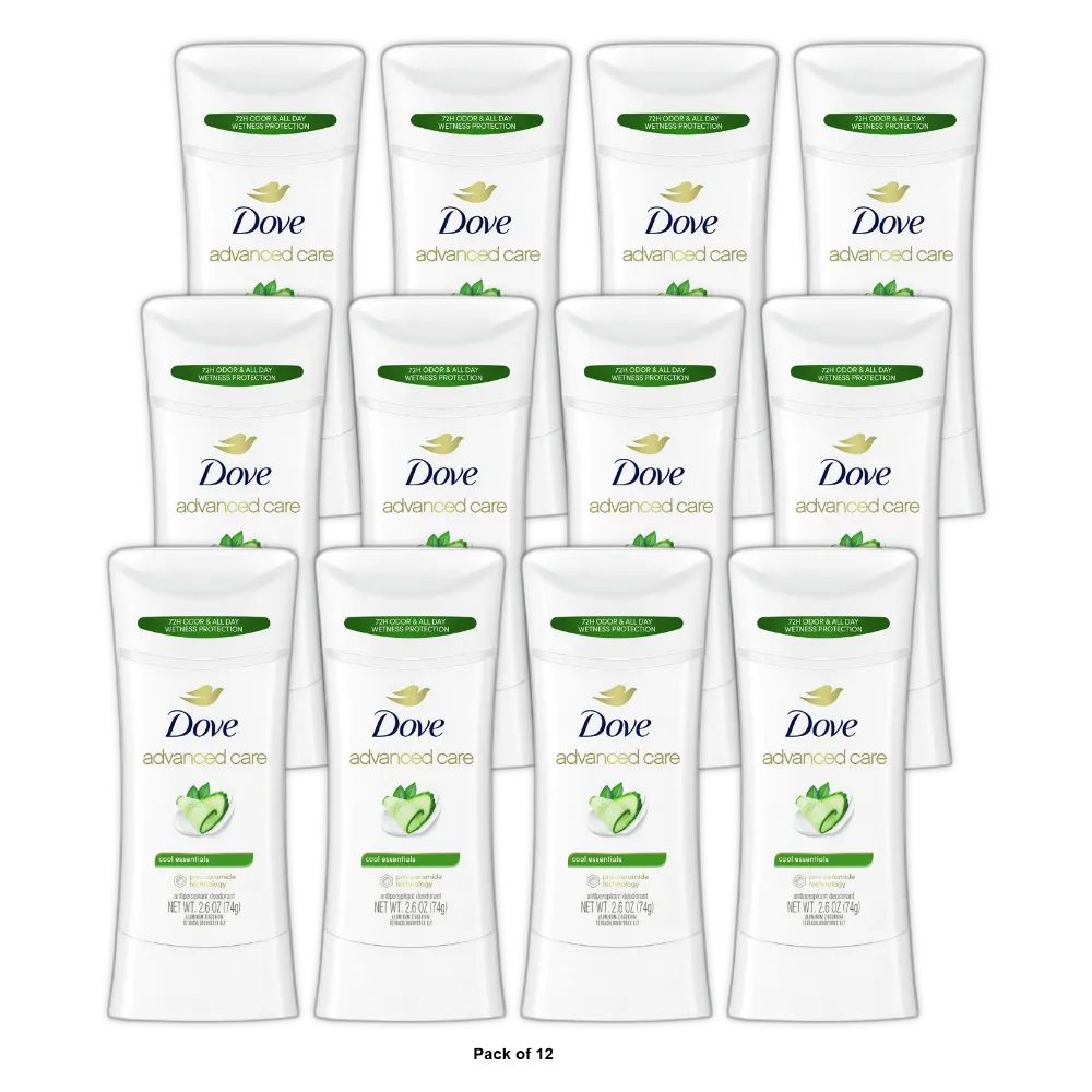 Dove Beauty Advanced Care Cool Essentials Antiperspirant & Deodorant2.6Oz (Pack of 12)