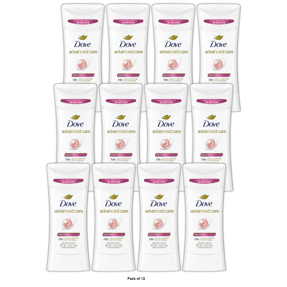Dove Advanced Care Antiperspirant Deodorant Beauty Finish 2.6Oz (Pack of 12)