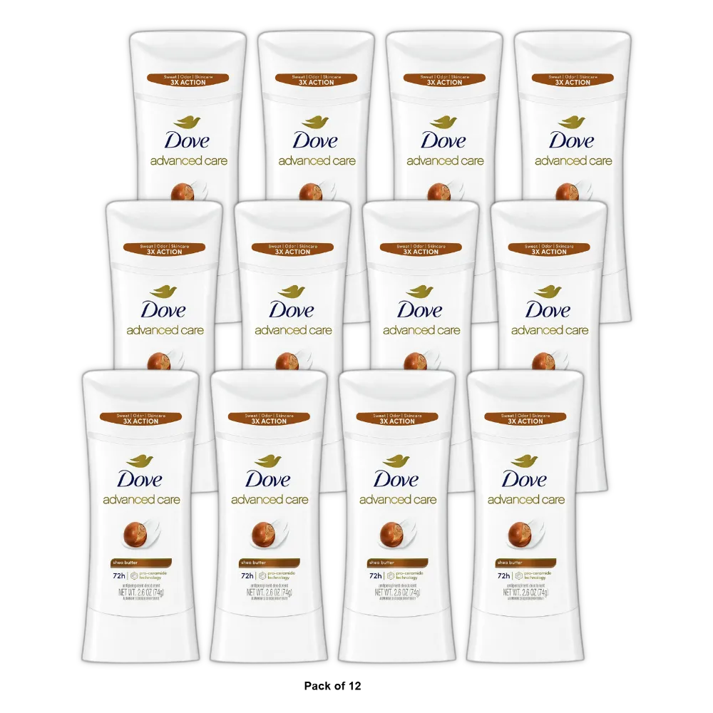 Dove Advanced Care Antiperspirant Deodorant Shea Butter 2.6Oz (Pack of 12)