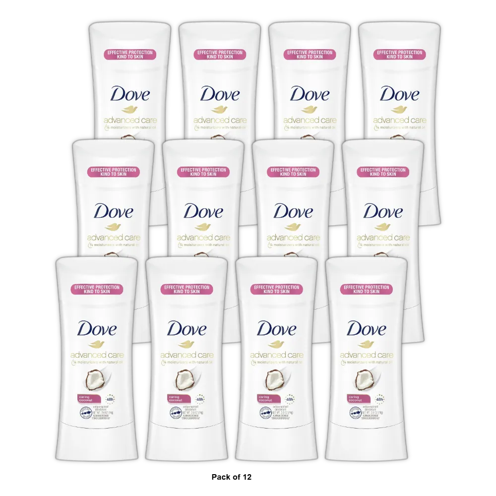 Dove Advanced Care Antiperspirant Deodorant Caring Coconut Nutrium Moisture 2.6Oz (Pack of 12)