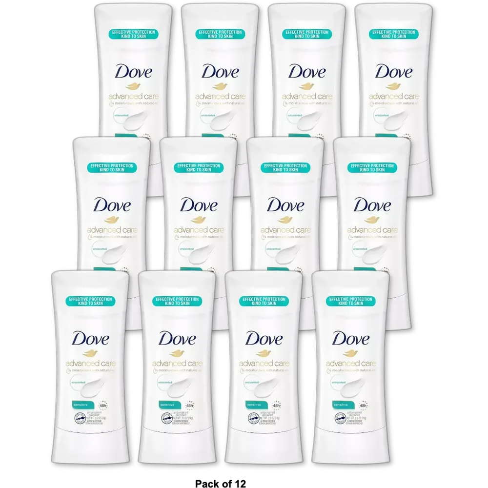 Dove Advanced Care with Nutrium Moisture Sensitive Skin Deodorant 2.6Oz (Pack of 12)