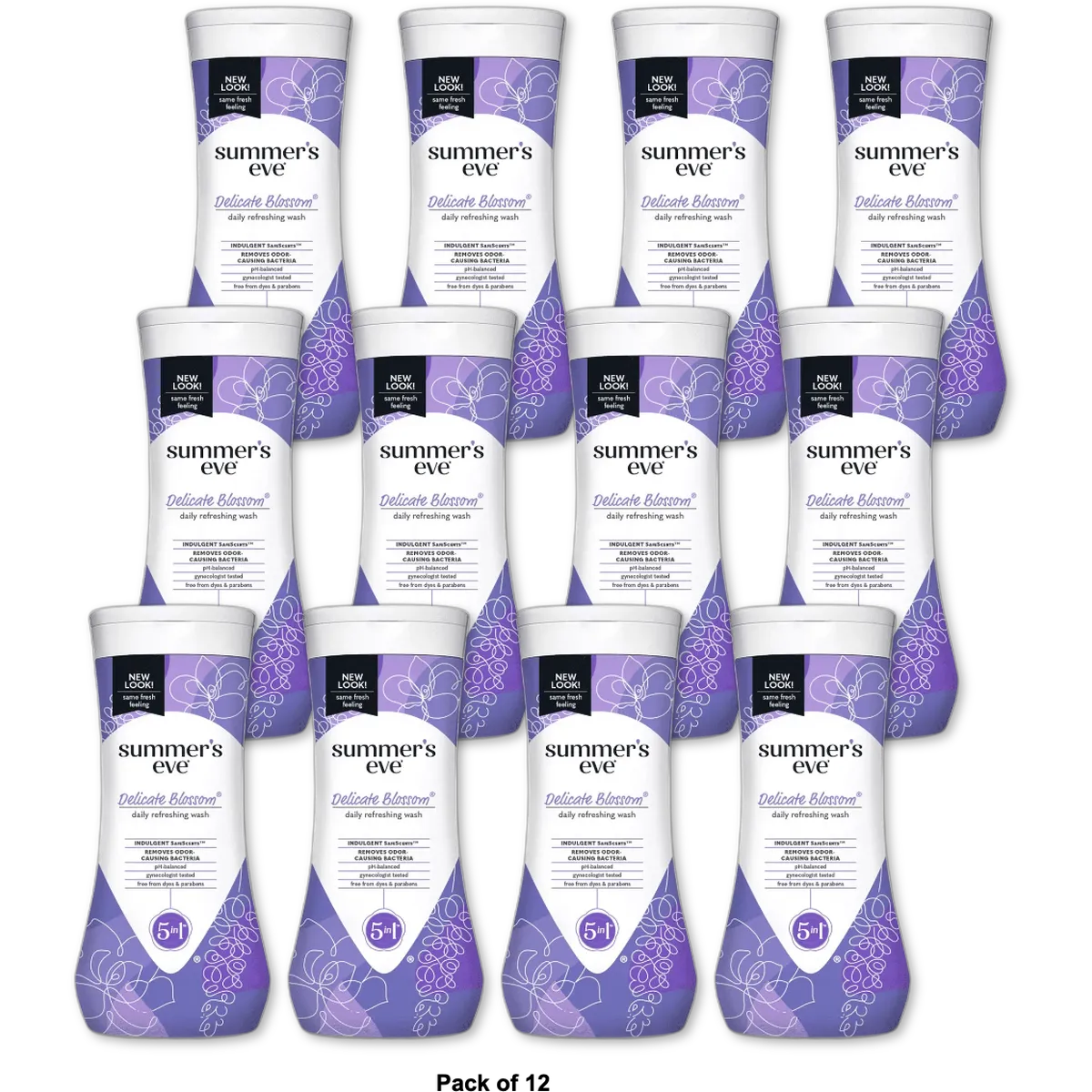 Summers Eve Delicate Blossom Feminine Wash For Sensitive Skin 15Oz (Pack of 12)