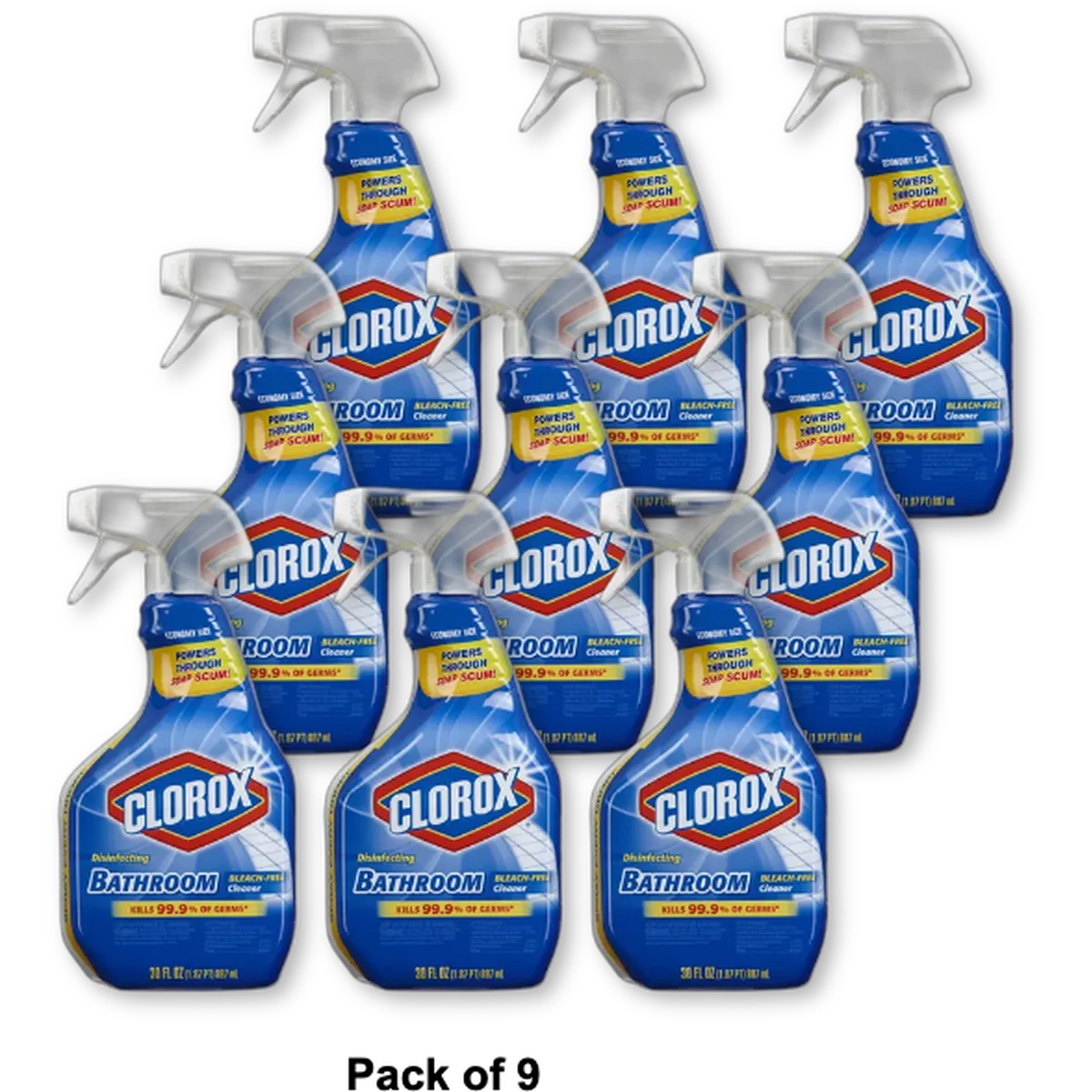 Clorox Disinfecting Bleach Free Bathroom Cleaner 30Oz (Pack of 9)