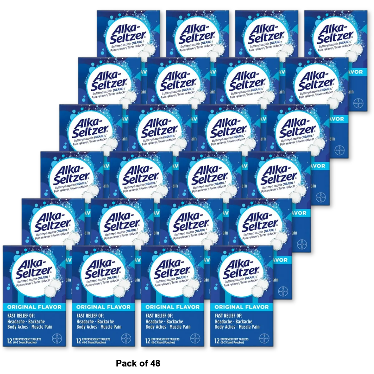 Alka-Seltzer Original Effervescent Antacid Tablets 1Oz (Pack of 48)