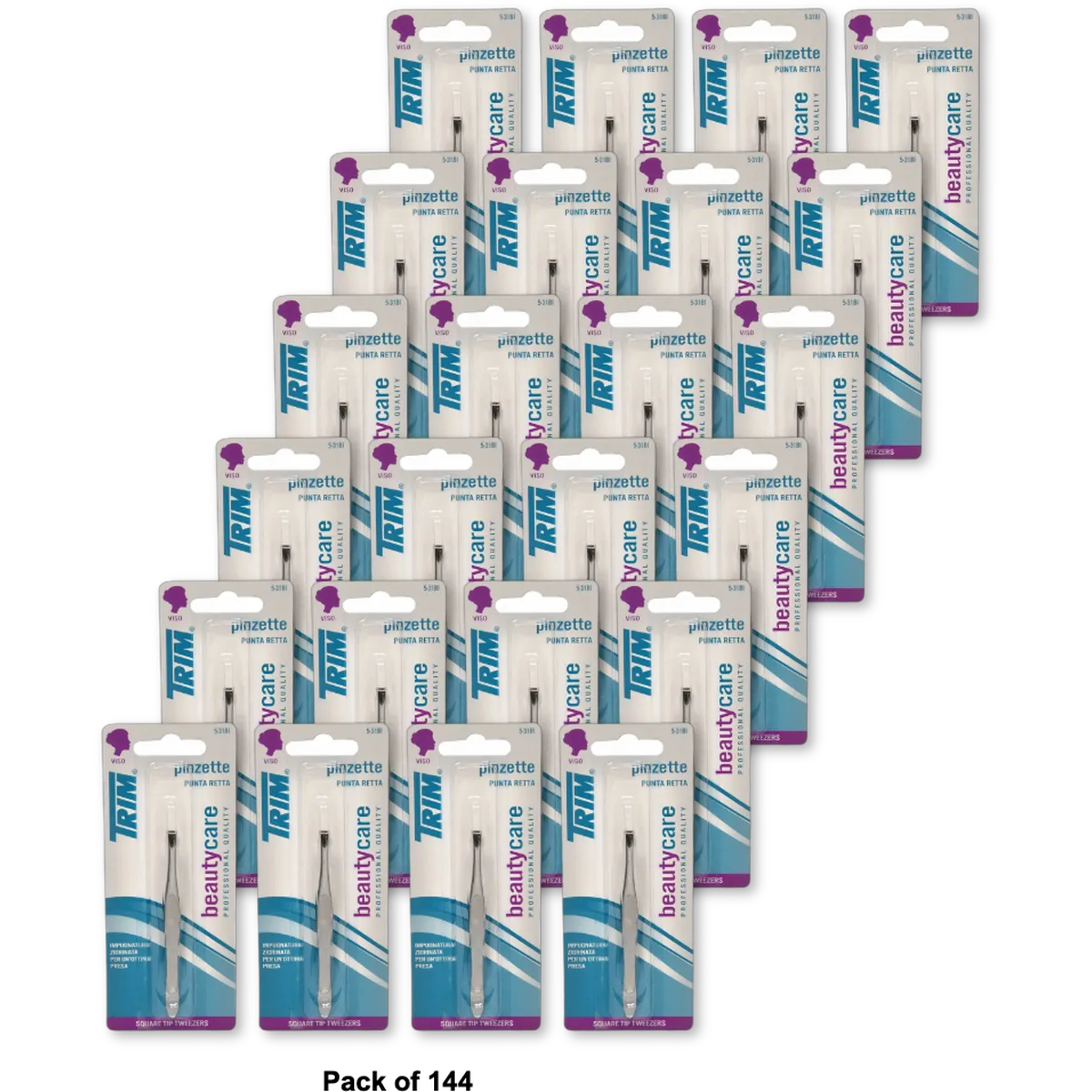 Trim Square Tip Tweezers 0.31Oz (Pack of 144)