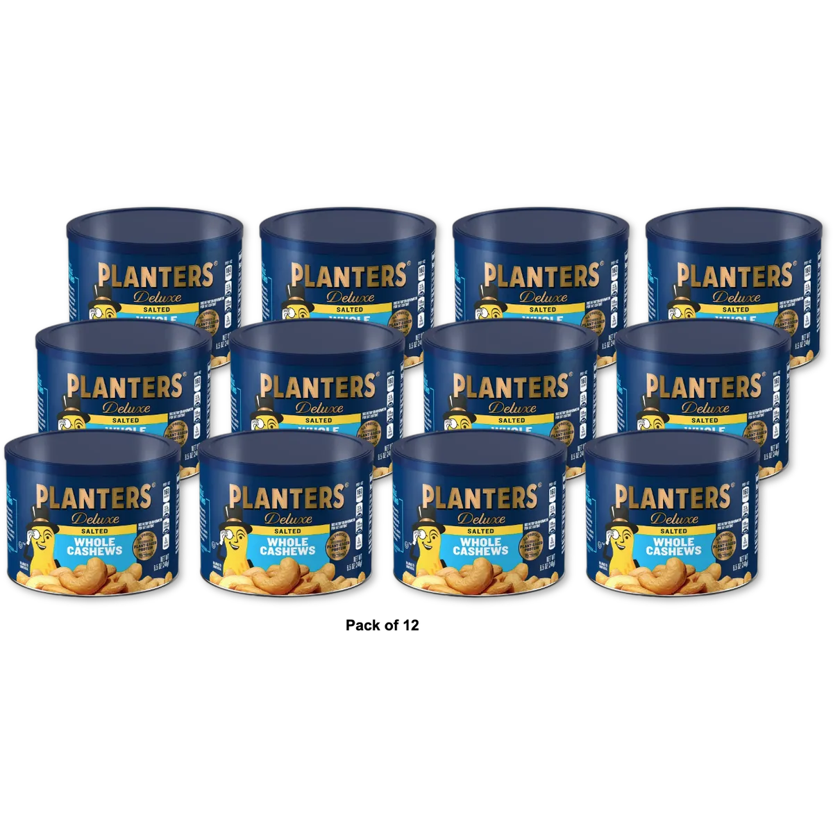 Planters Deluxe Salted Whole Cashews 8.5Oz (Pack of 12)