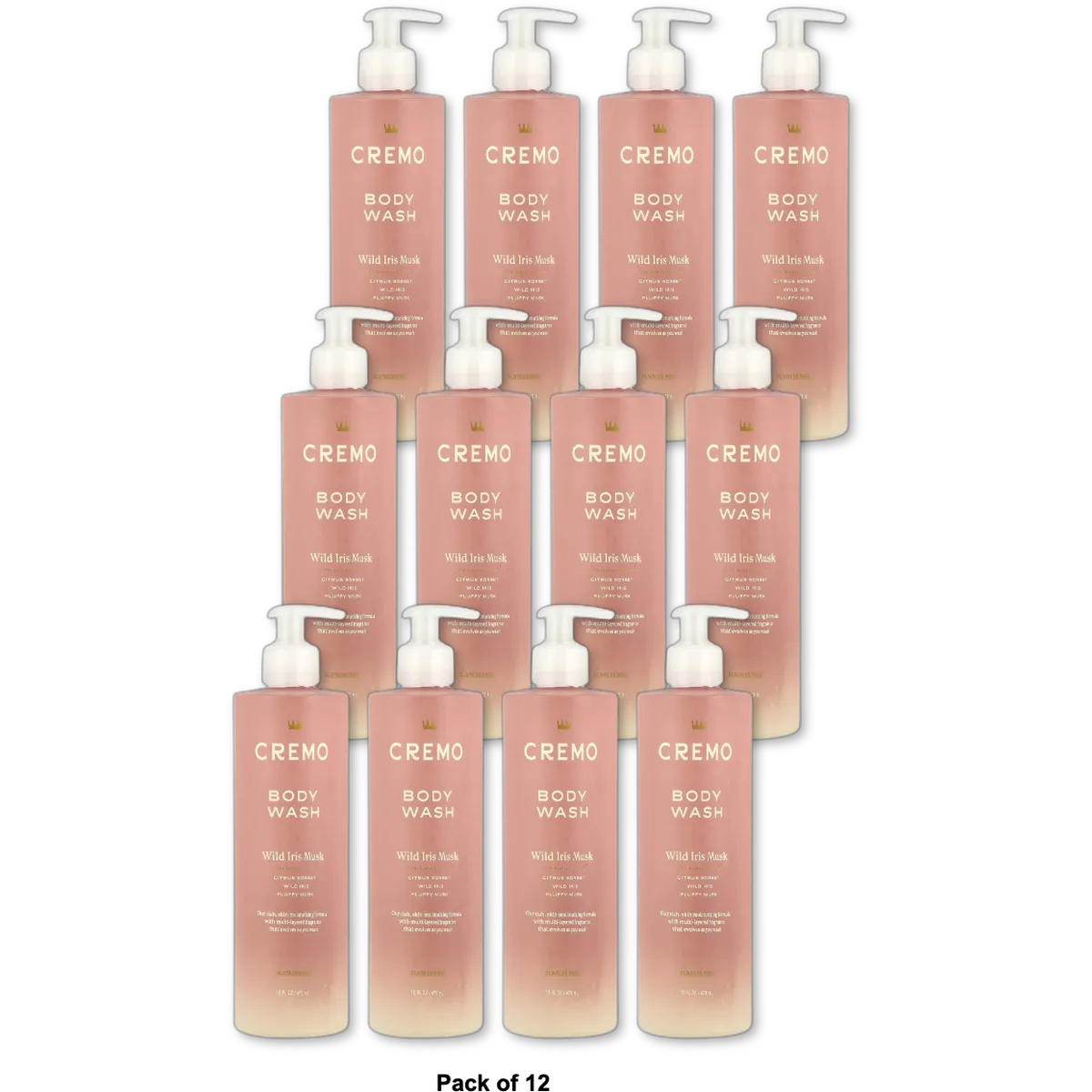 Cremo Women's Body Wash Wild Iris Musk 16 oz (Pack of 12)