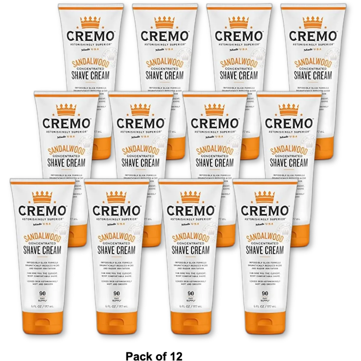 Cremo Sandalwood Shave Cream 6 oz (Pack of 12)