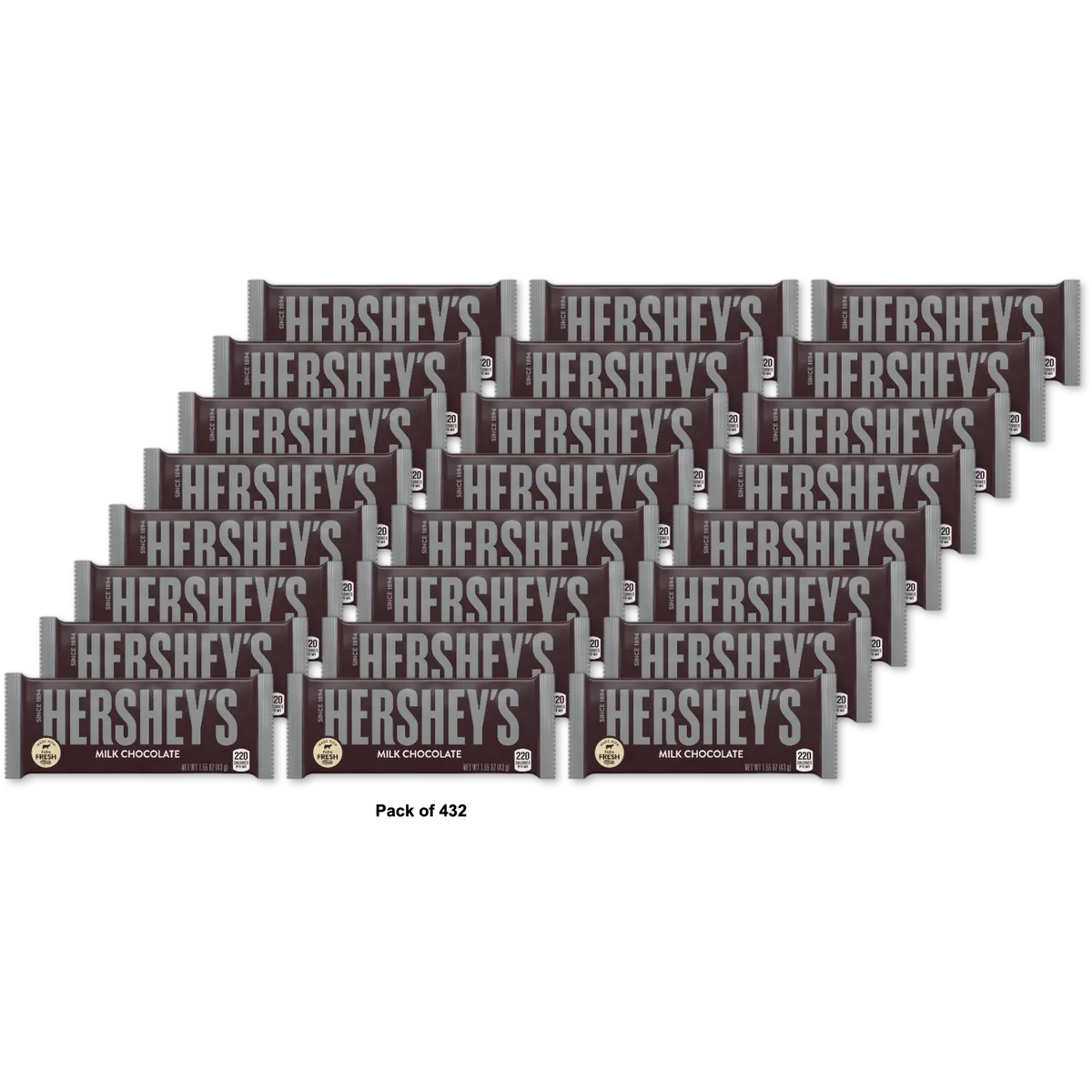 HERSHEY S Milk Chocolate Candy Bar Full Size 1.55 oz (Pack of 432)