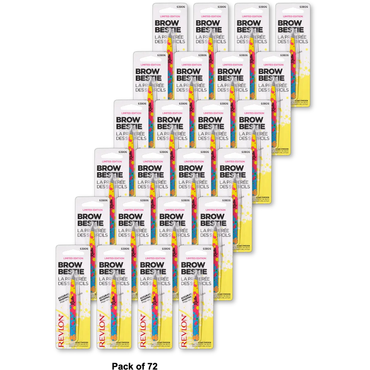 Revlon Brow Bestie Slant Tweezer Brow Shaping 0.8 Oz (Pack of 72)
