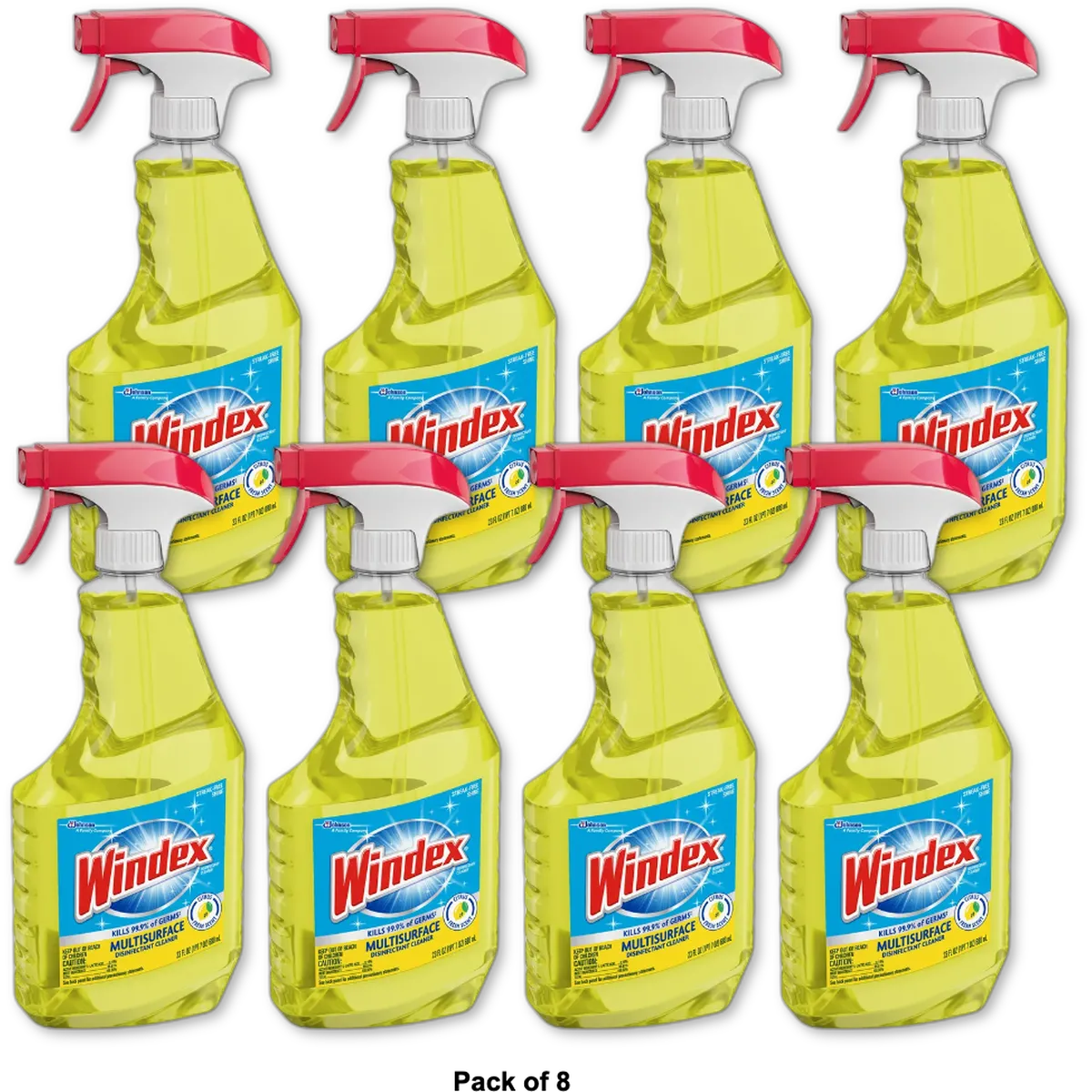 Windex Disinfectant Cleaner Multi-Surface Spray Citrus Fresh Scent 23Oz (Pack of 8)