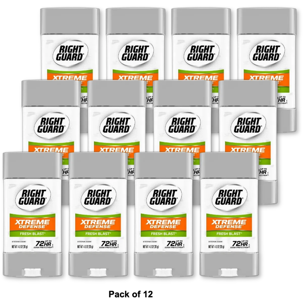Right Guard Total Defense 5 Power Gel Antiperspirant And Deodorant Fresh Blast 4Oz (Pack of 12)