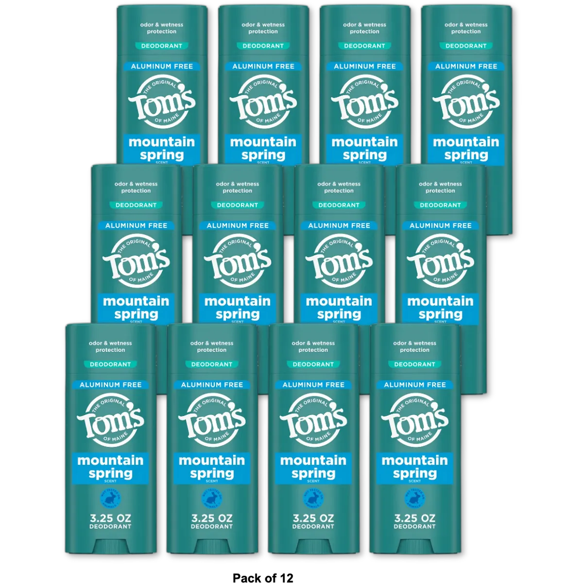 Toms of Maine Mountain Spring Deodorant 3.25Oz (Pack of 12)