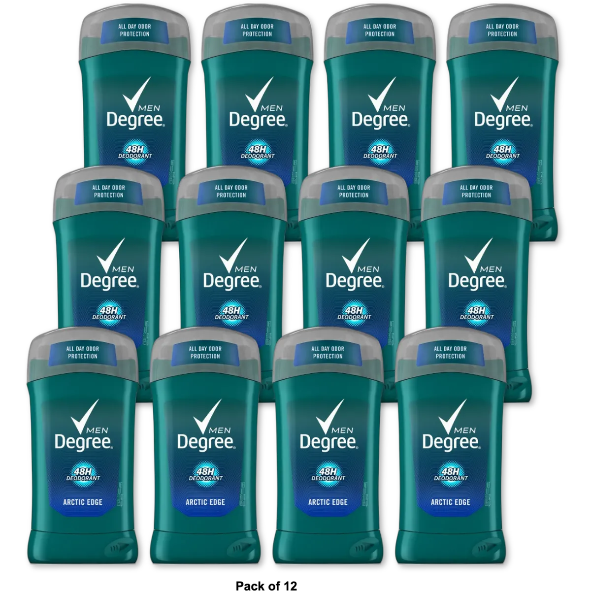 Degree Men Deodorant Stick Silver Ion Technology Invisible Stick Artic Edge 3Oz (Pack of 12)