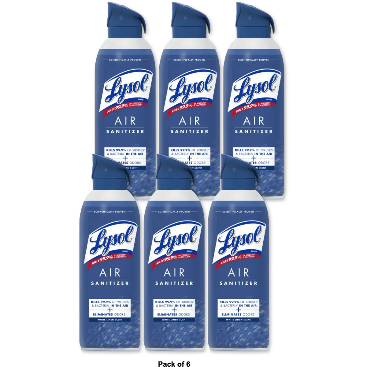 Lysol White Linen Air Sanitizing Spray 10Oz (Pack of 6)