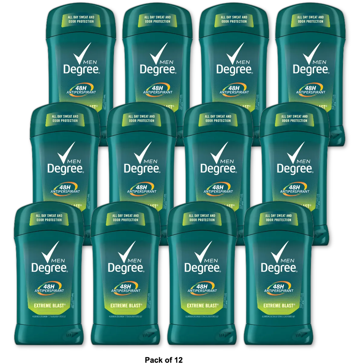 Degree Anti-Perspirant Deodorant Invisible Solid Extreme Blast 2.6Oz (Pack of 12)