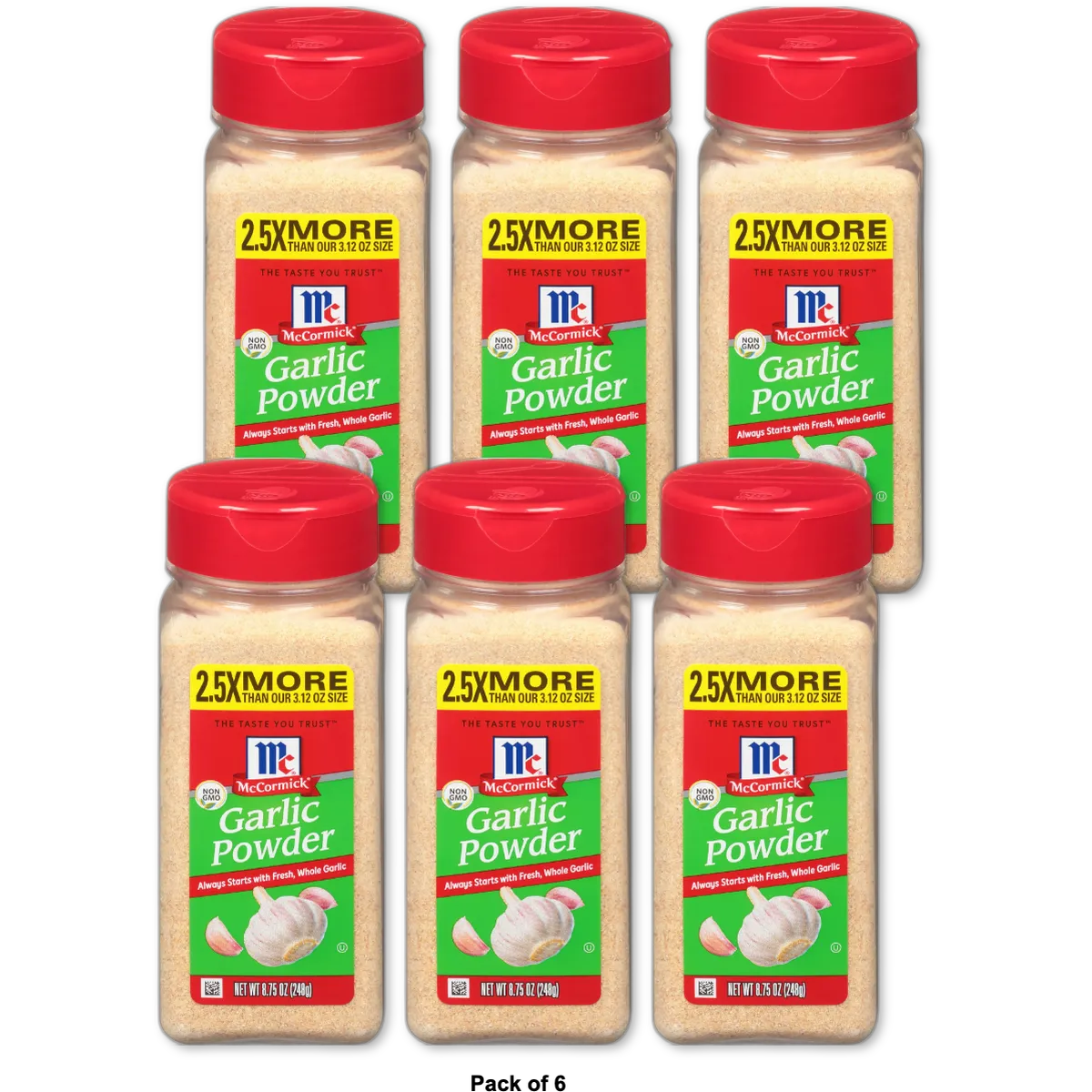 McCormick Kosher Garlic Powder Bottle 8.75Oz (Pack of 6)