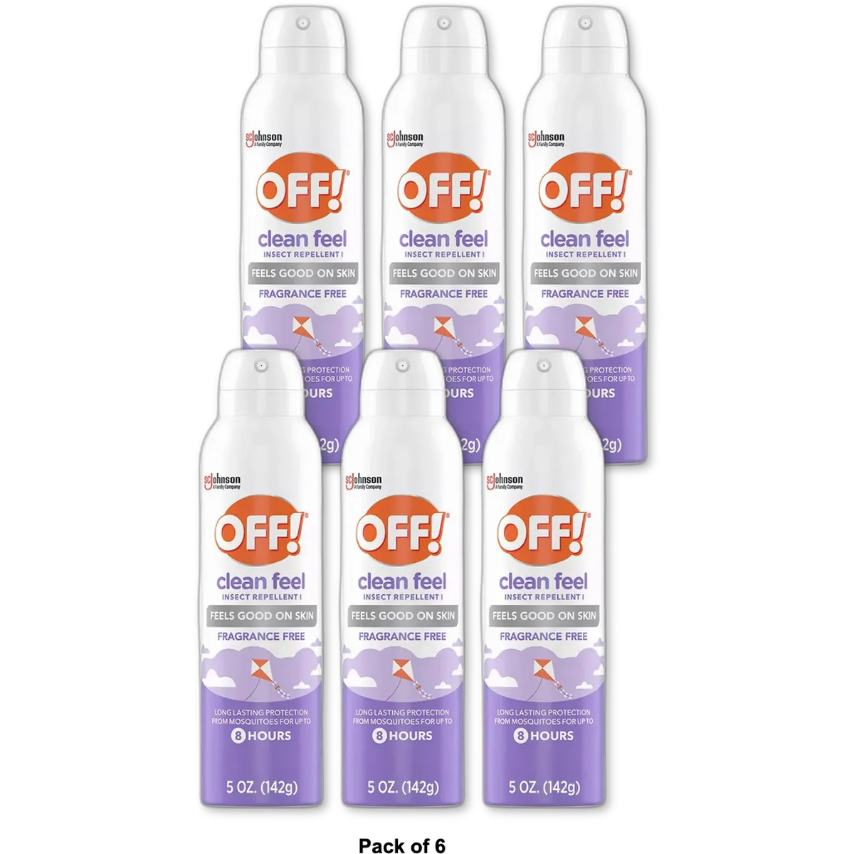 Off Clean Feel Aerosol Insect Repellent 5Oz (Pack of 6)