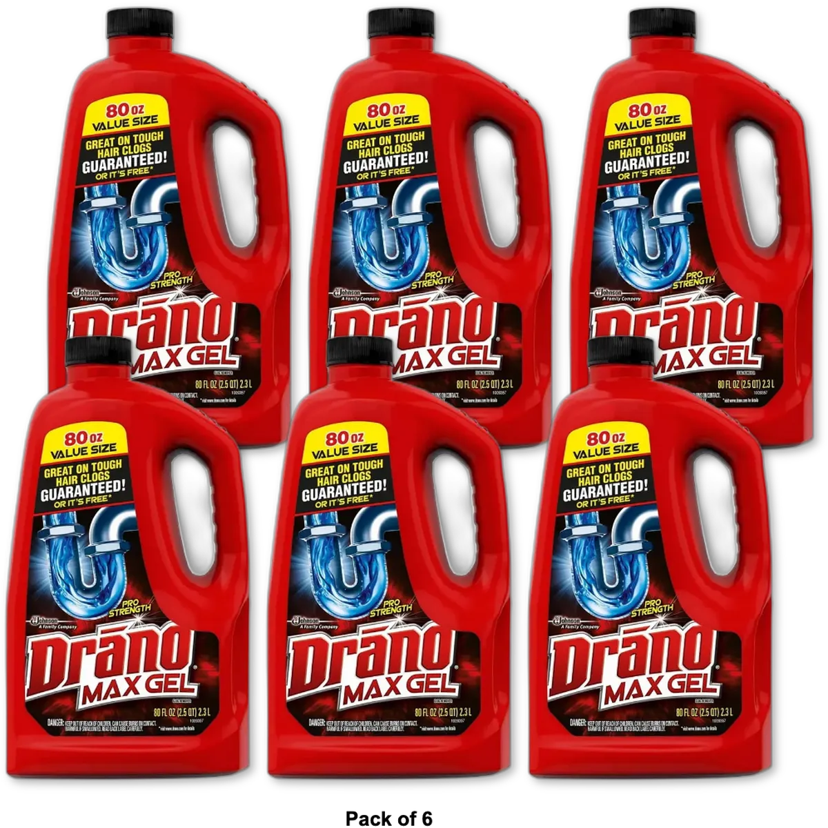 Drano Max Gel Clog Remover 80Oz (Pack of 6)