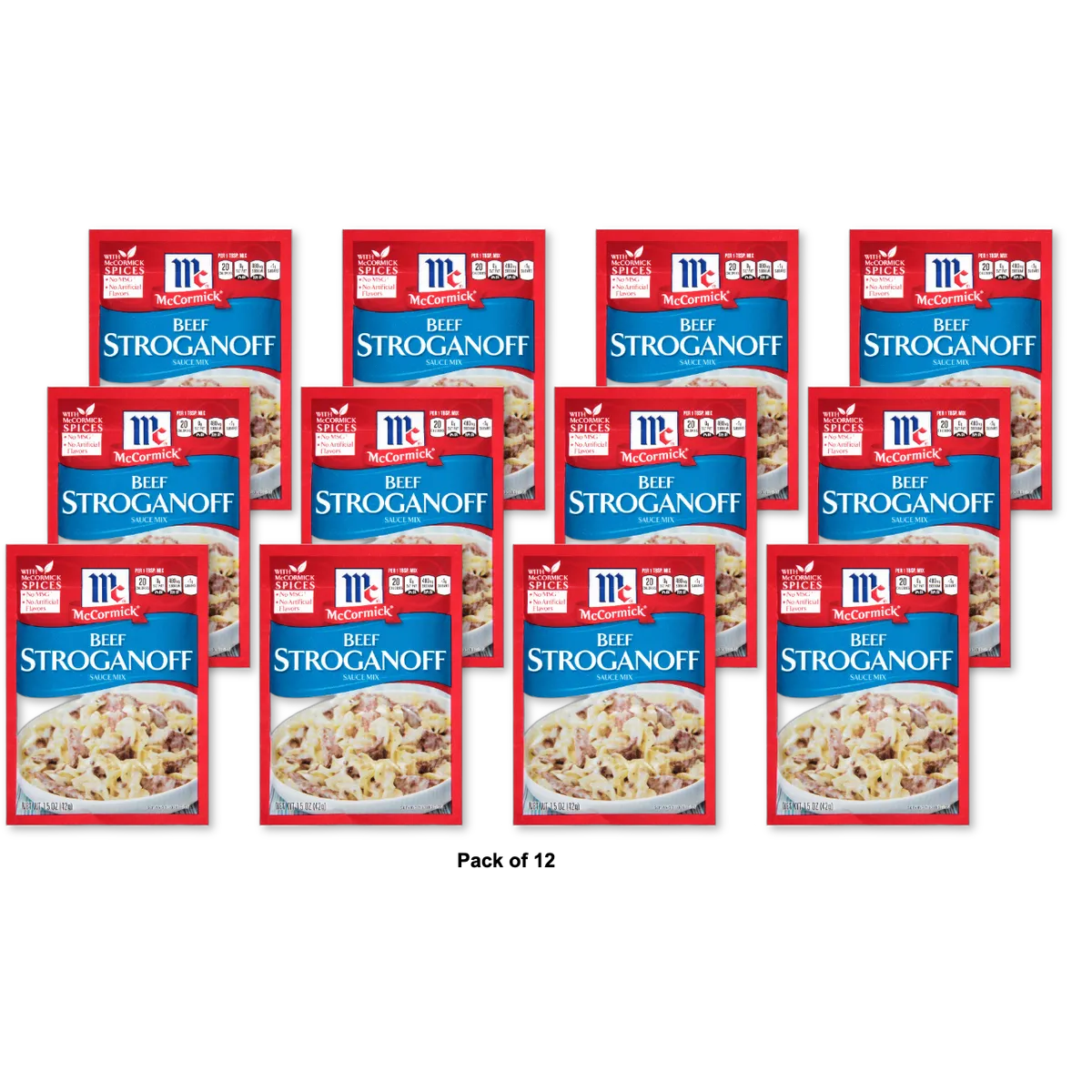 McCormick Beef Stroganoff Sauce Seasoning Mix Envelope 1.5Oz (Pack of 12)