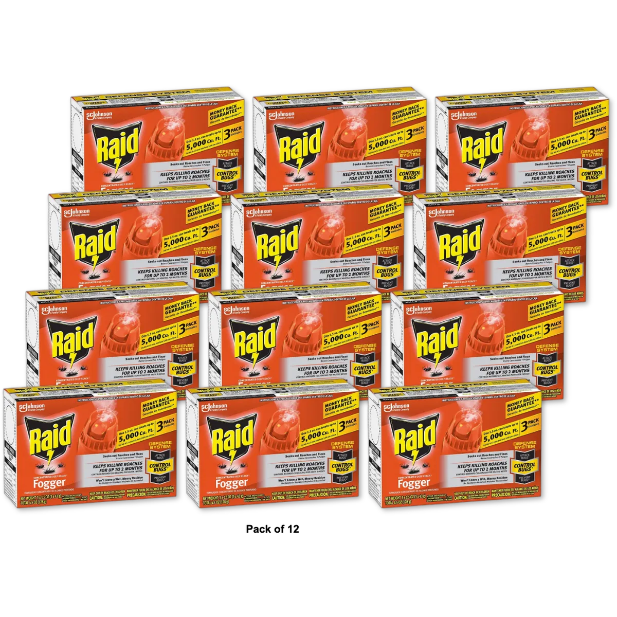 Raid Concentrated Deep Reach Fogger 1.5Oz (Pack of 12)