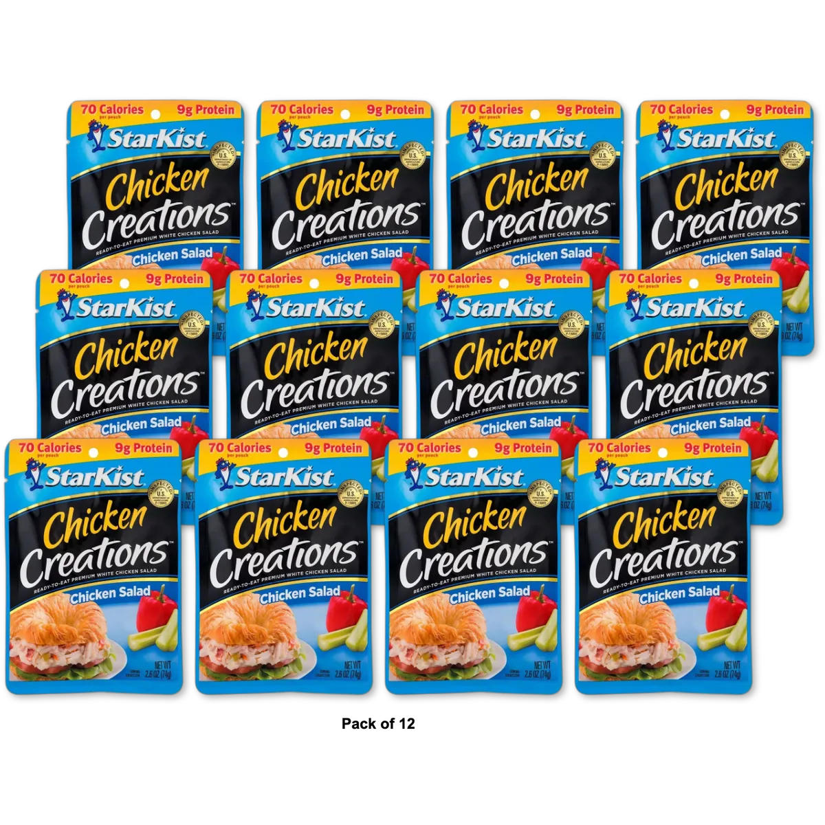 StarKist Chicken Creations Chicken Salad Single Serve Pouch 2.6Oz (Pack of 12)