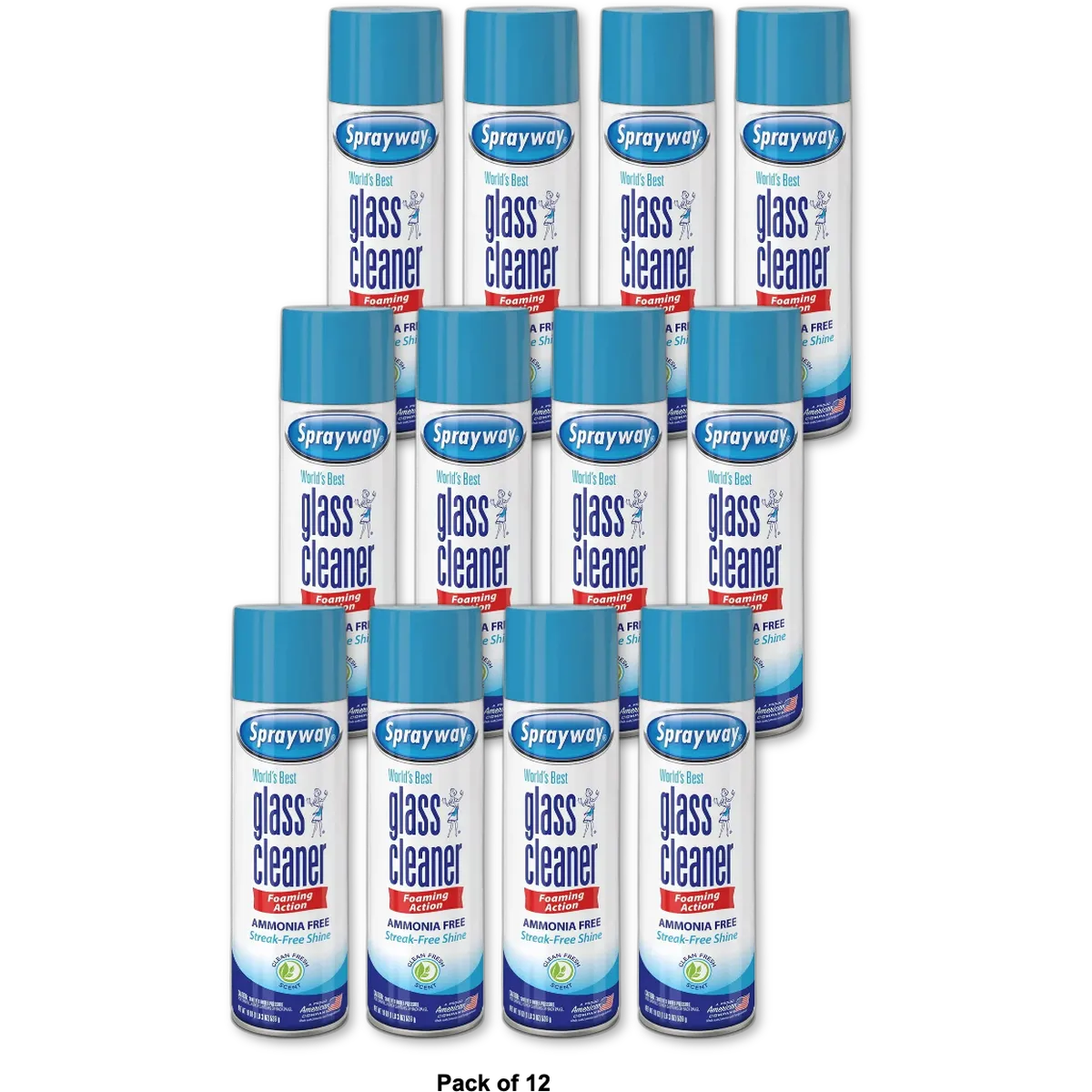 Sprayway Worlds Best Glass Cleaner 19Oz (Pack of 12)