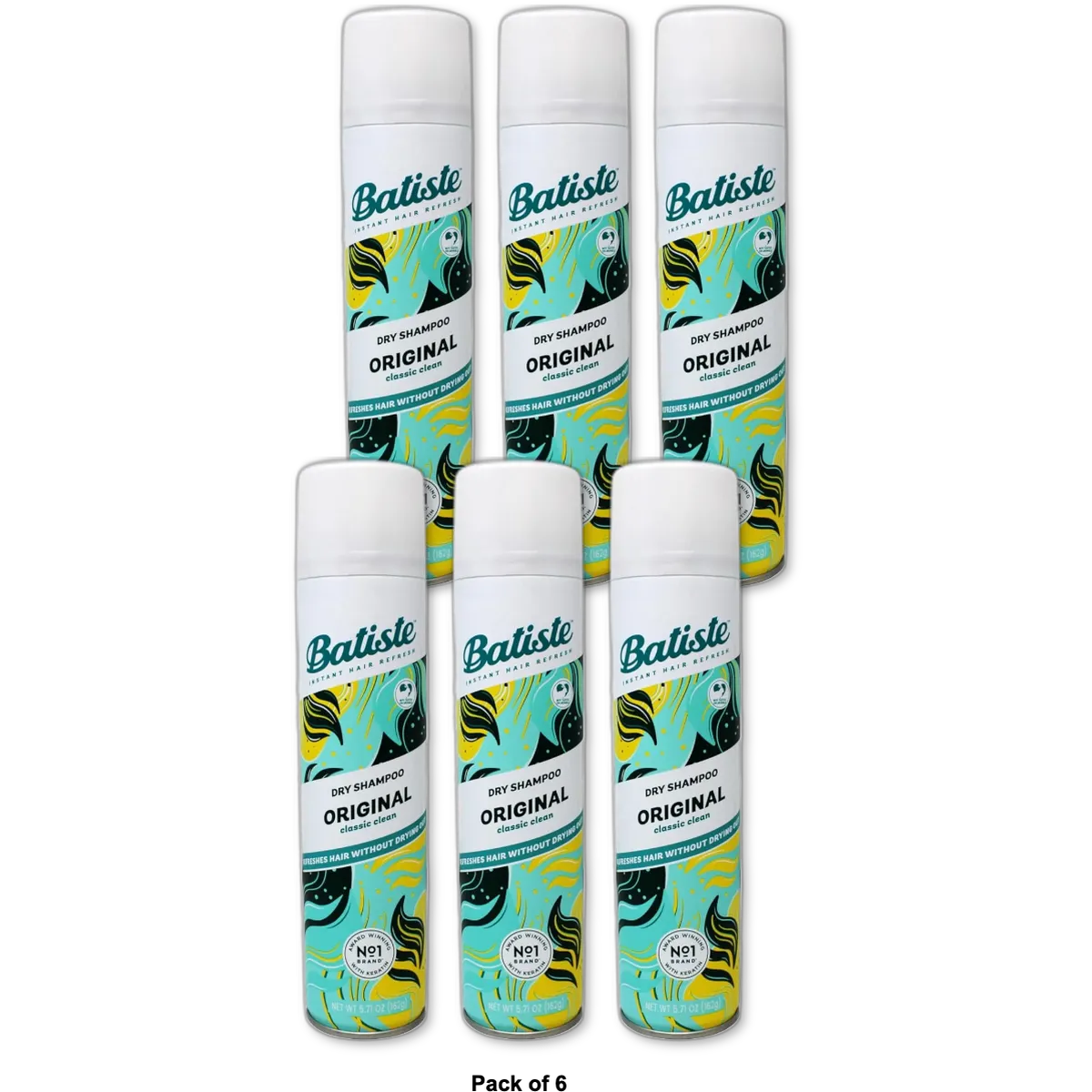Batiste Dry Shampoo Original Citrus 5.71oz (Pack of 6)