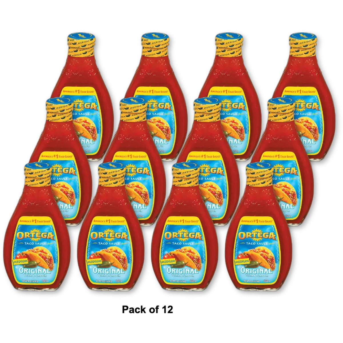 Ortega Thick & Smooth Taco Sauce Medium 16 oz (Pack of 12)