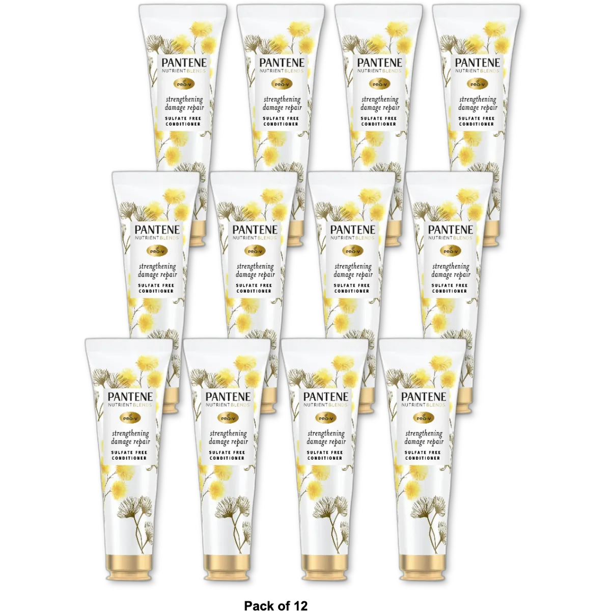 Pantene Nutrient Blends Strengthening Damage Repair Conditioner with Castor Oil 8 Oz (Pack of 12)