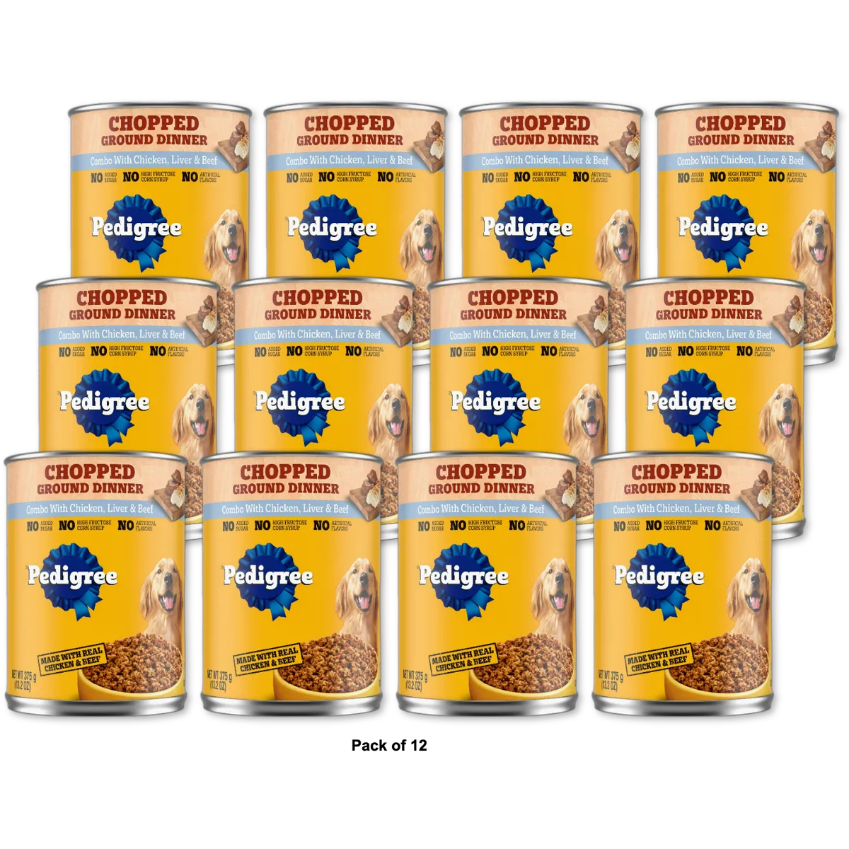 Pedigree Chicken, Beef & Liver 13.2 oz (Pack of 12)