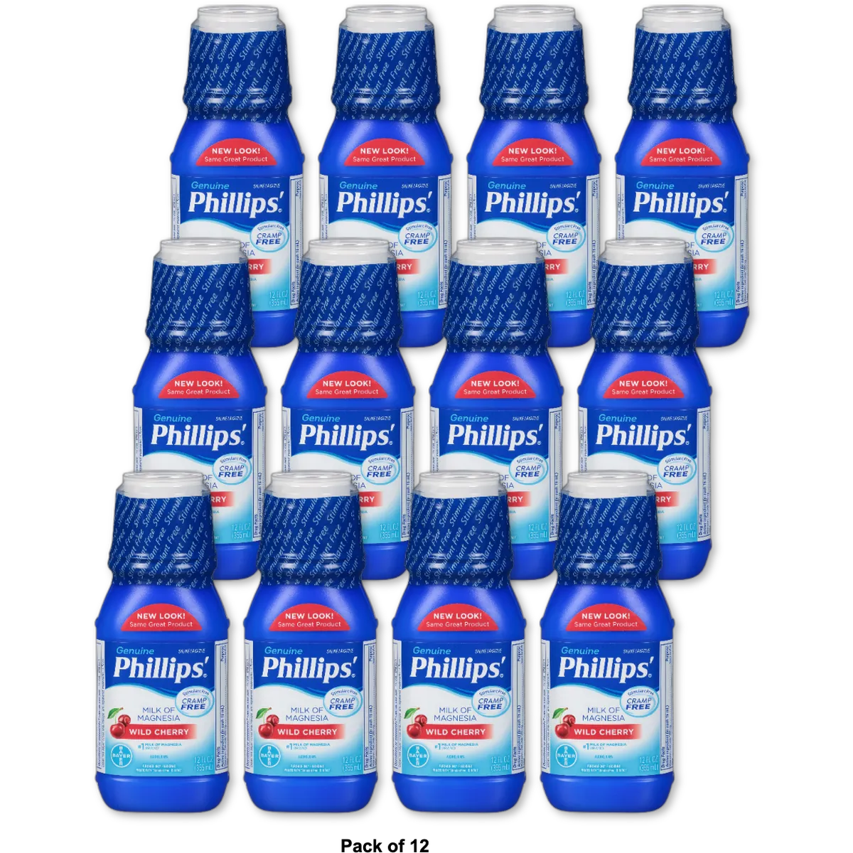 Phillips Milk Of Magnesia Cherry Liquid - 12 Oz (Pack of 12)