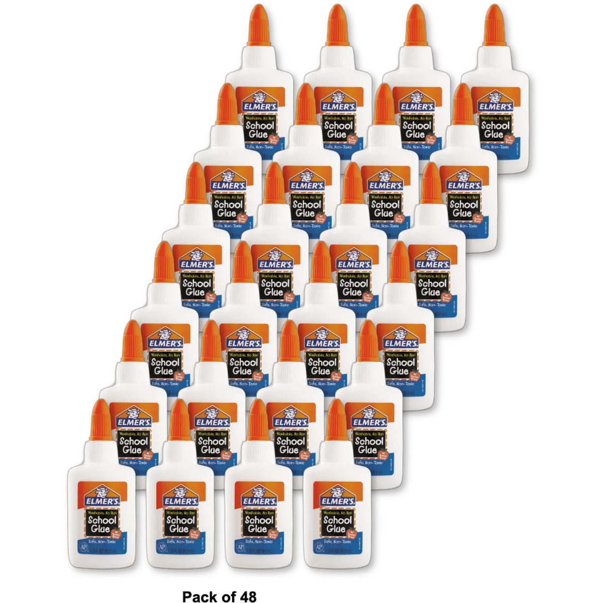 Elmers Washable No-Run School Glue Bottle 1.25Oz (Pack of 48)