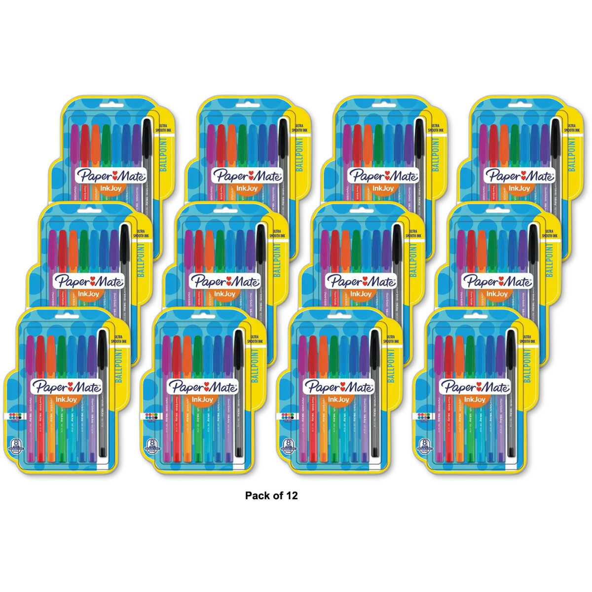 Paper Mate InkJoy Ballpoint Pens Medium Point Assorted Colors 2.4oz (Pack of 12)