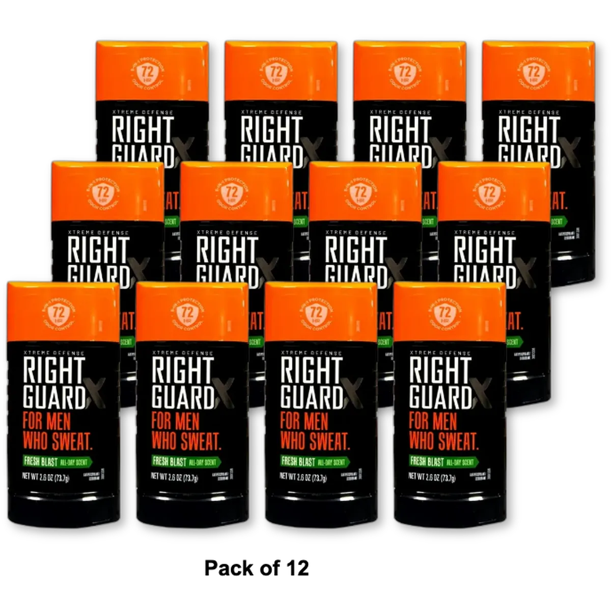 Right Guard Xtreme Defense 5 AntiPerspirant And Deodorant Fresh Blast 2.60Oz (Pack of 12)