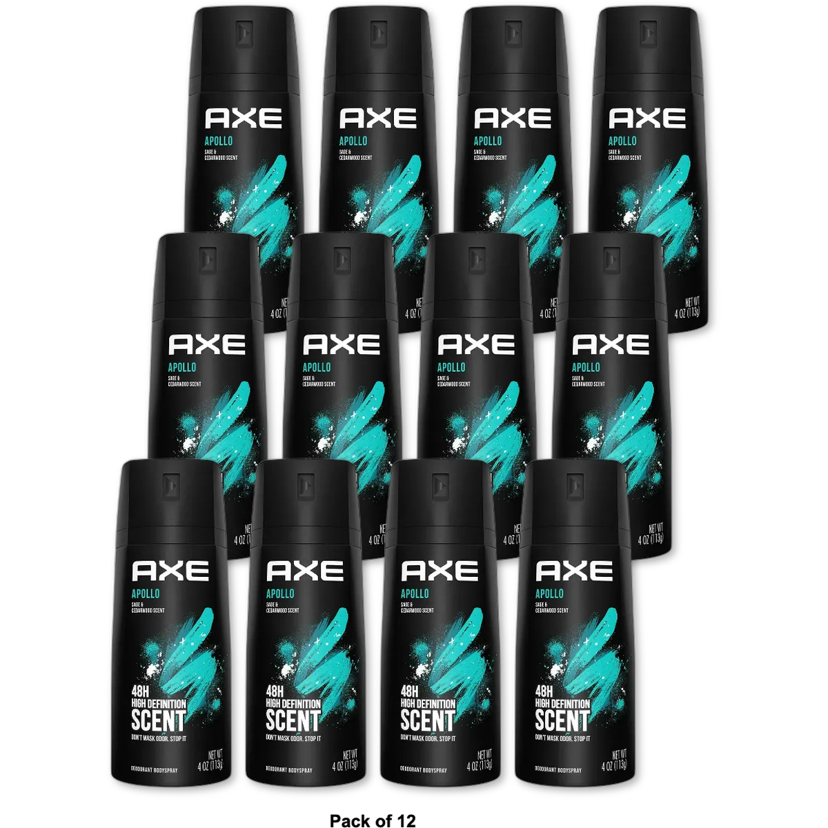 Axe Deodorant Body Spray Apollo 4Oz (Pack of 12)