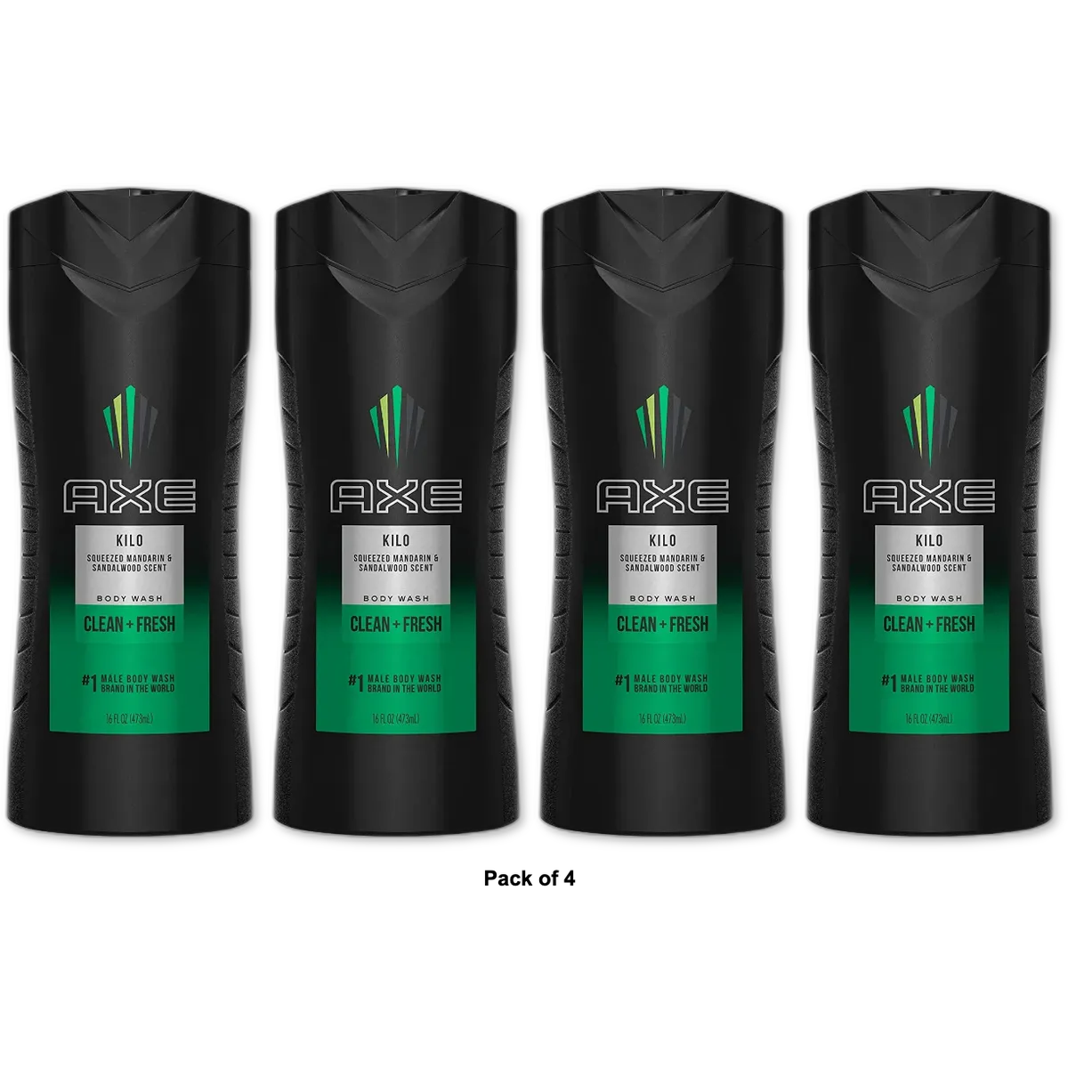 Axe Kilo Revitalizing Shower Gel for Men 16Oz (Pack of 4)