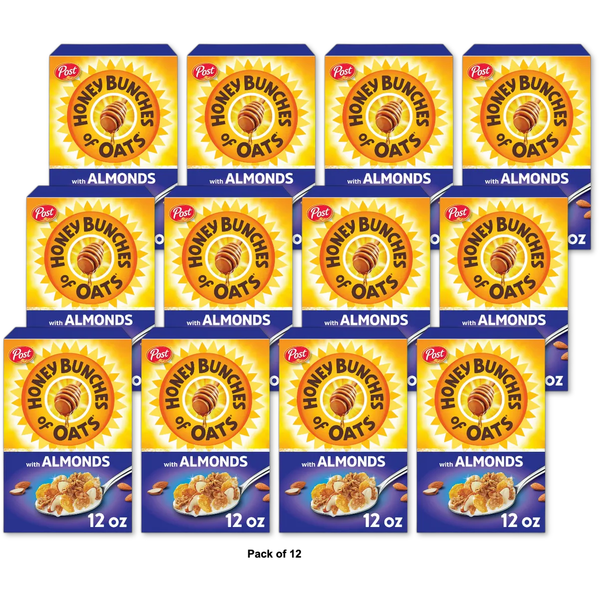 Post Honey Bunches of Oats with Almonds 12 oz (Pack of 12)