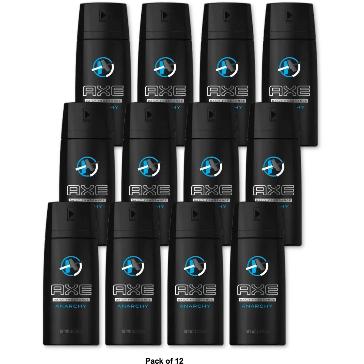 Axe Deodorant Body Spray For Men Anarchy4Oz (Pack of 12)