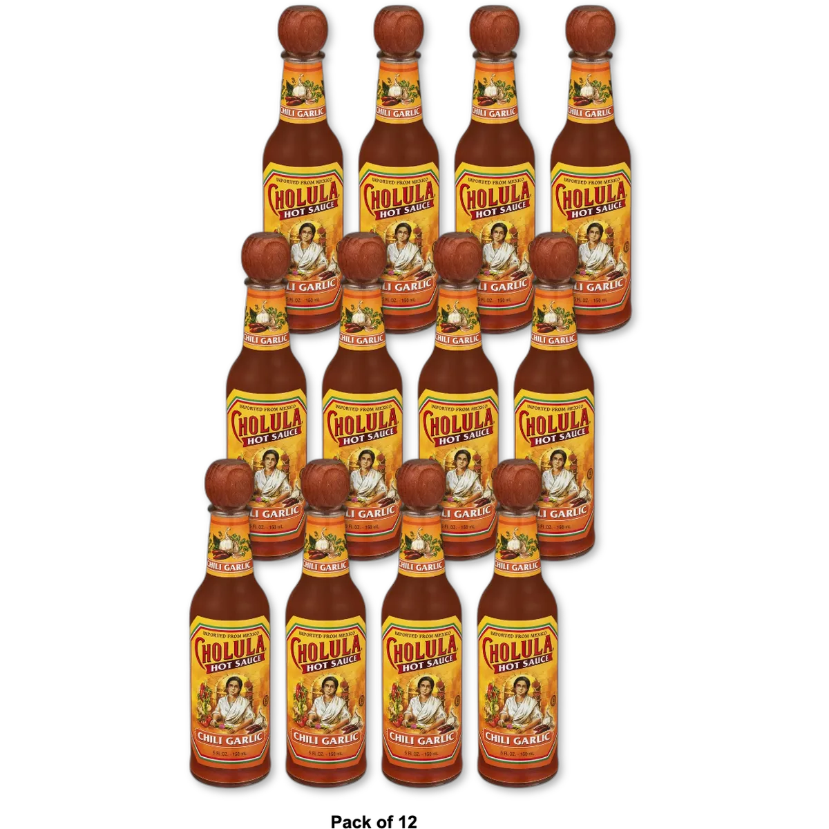 Cholula Chili Garlic Hot Sauce 5 oz (Pack of 12)